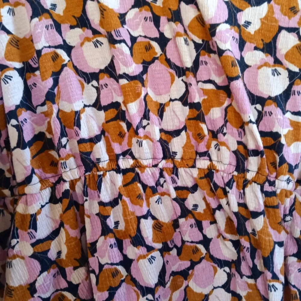 NINE WEST Floral Long Sleeve Textured Knee Length Dress Women's L - Picture 4 of 9